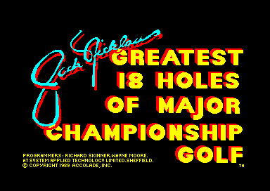 Jack Nicklaus' Greatest 18 Holes of Major Championship Golf 
